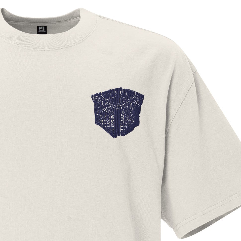 Milk Crate (embroidered) - unisex oversized faded t-shirt