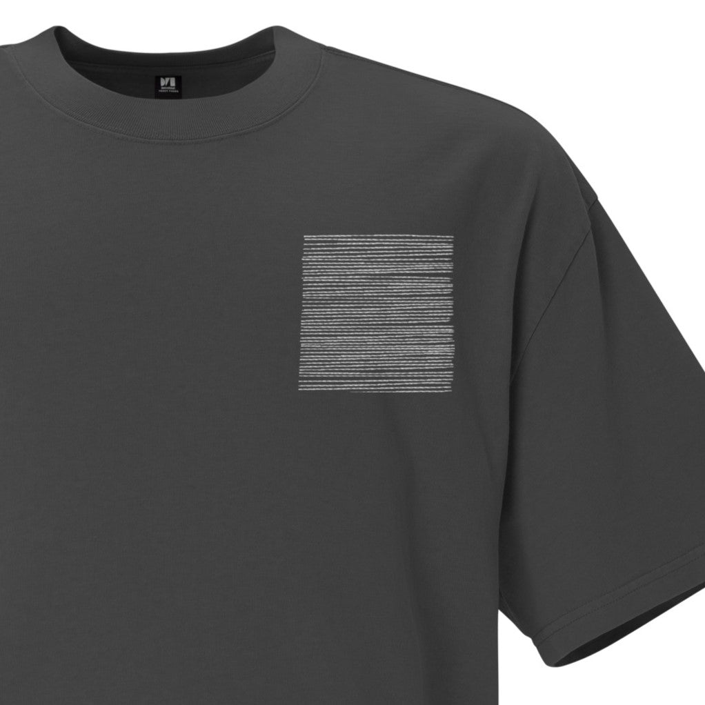 Pocket stripe (embroidered) - unisex oversized faded t-shirt