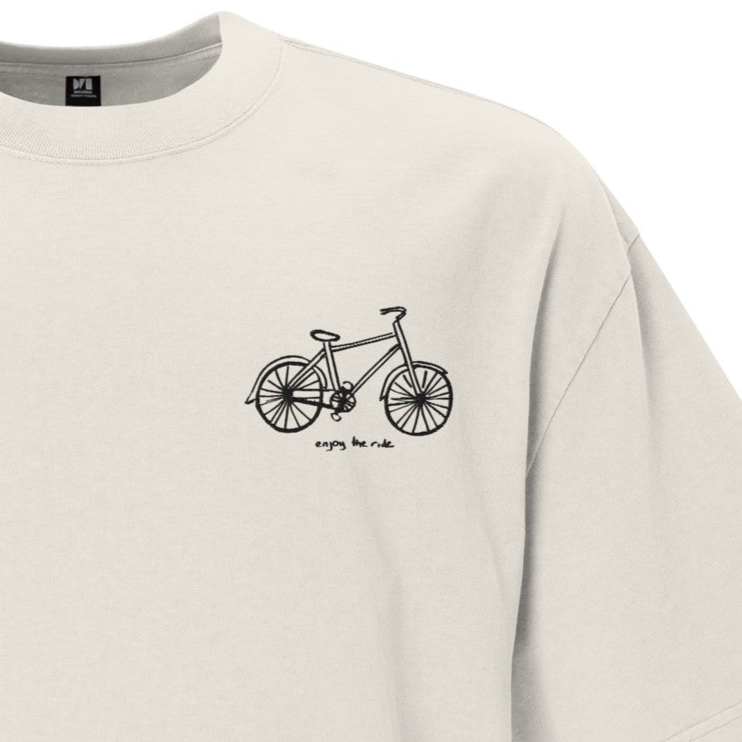 Enjoy the ride (embroidered) - unisex oversized faded t-shirt