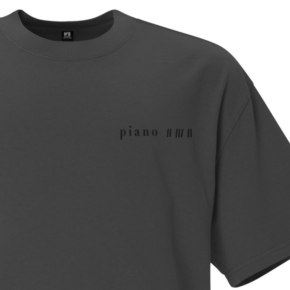 Piano (embroidered) - unisex oversized faded t-shirt