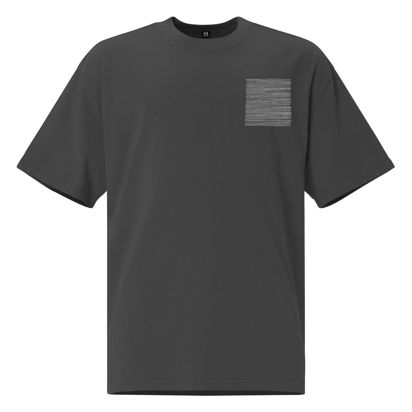 Pocket stripe (embroidered) - unisex oversized faded t-shirt