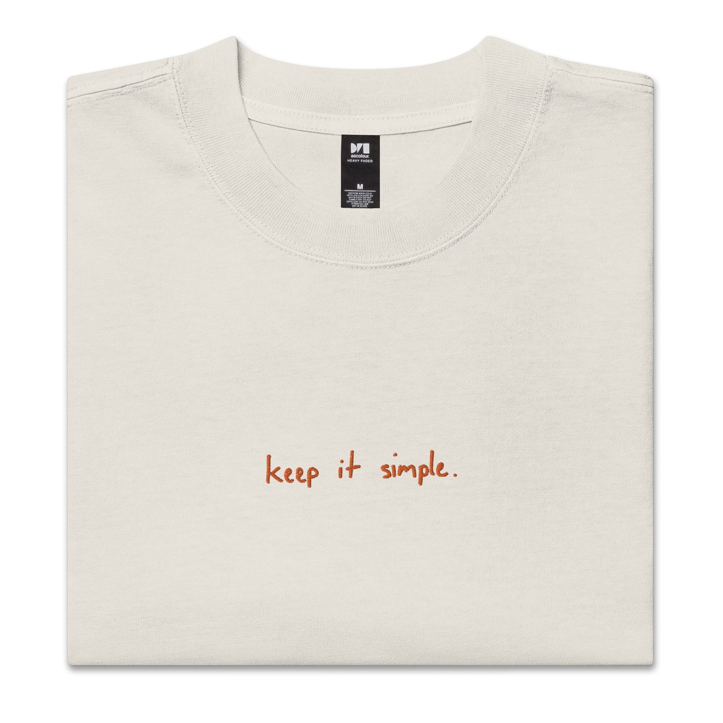 keep it simple (embroidered) - unisex oversized faded t-shirt