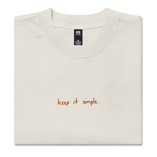 keep it simple (embroidered) - unisex oversized faded t-shirt