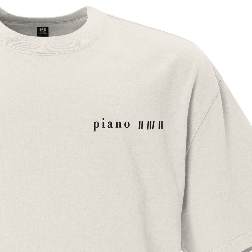 Piano (embroidered) - unisex oversized faded t-shirt