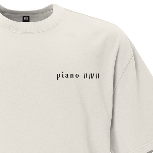 Piano (embroidered) - unisex oversized faded t-shirt
