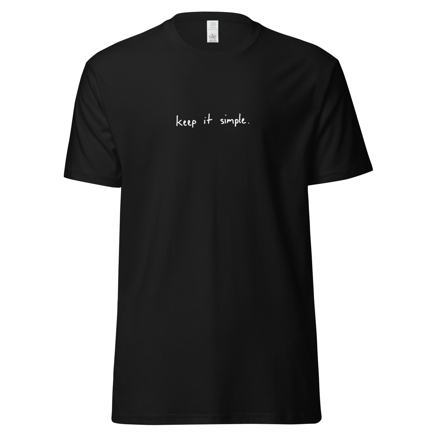 keep it simple - black unisex organic cotton tee
